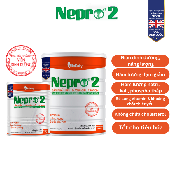 Sữa bột Nepro 2 400g dành cho người bệnh thận đã chạy thận - VitaDairy