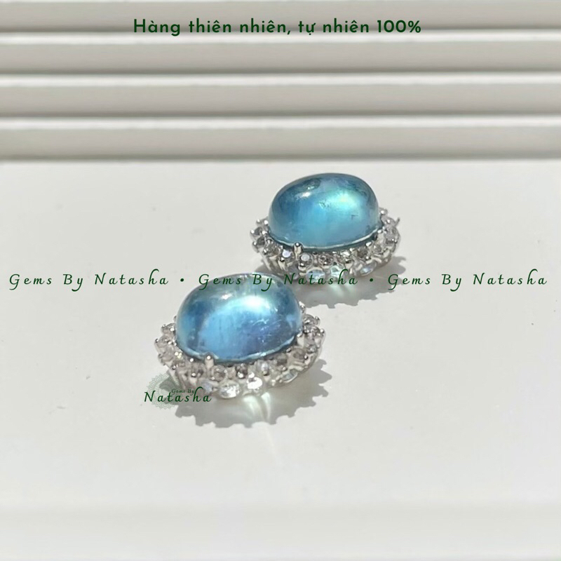 Charm Bạc 925 Đính Đá Tourmaline Aquamarine Mã Não Lam Ngọc Garnet Thiên Nhiên Tự Nhiên
