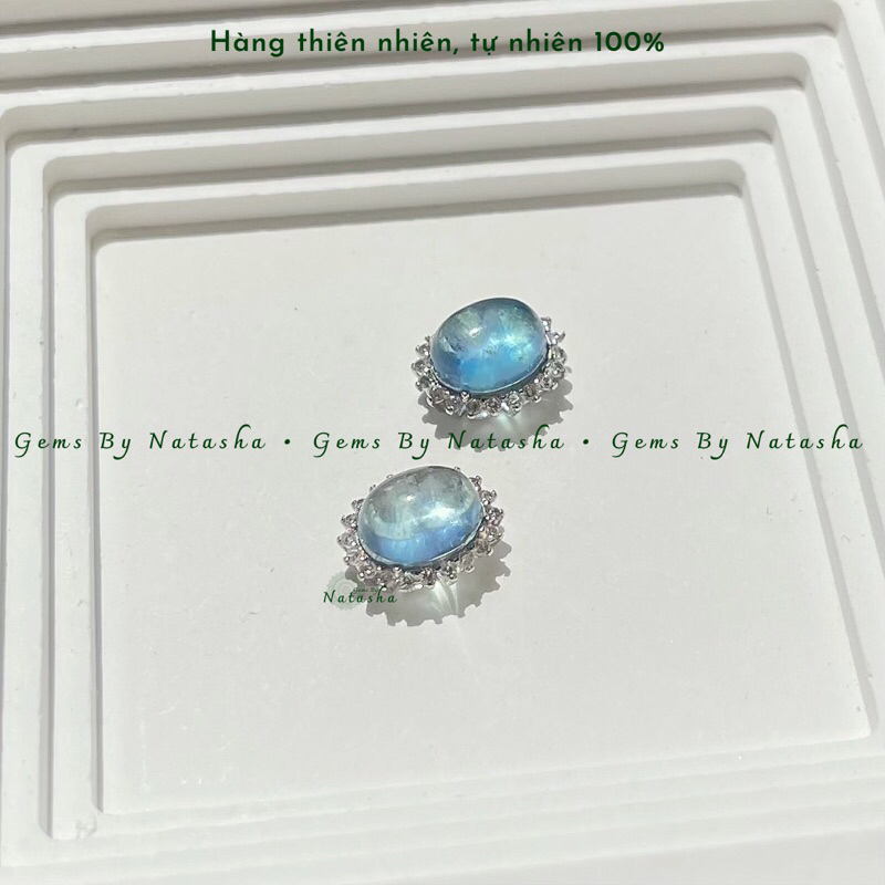Charm Bạc 925 Đính Đá Tourmaline Aquamarine Mã Não Lam Ngọc Garnet Thiên Nhiên Tự Nhiên