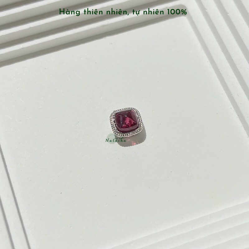 Charm Bạc 925 Đính Đá Tourmaline Aquamarine Mã Não Lam Ngọc Garnet Thiên Nhiên Tự Nhiên