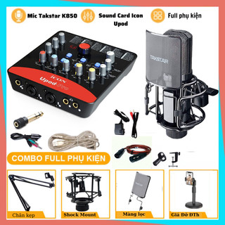 Mic livestream | micro thu âm sound card icon upod pro & mic takstar pc k850 hát livestream điện thoại