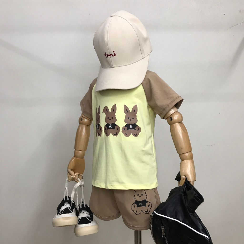 Quần áo trẻ em BIMIA KIDS, Bộ quần áo cho bé trai bé gái chất cotton thoáng mát in hình dễ thương