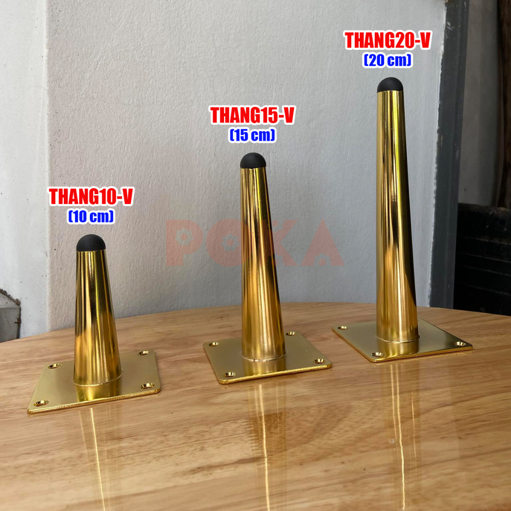 Chân ghế sofa kệ tủ côn tròn 10cm 15cm 20cm màu vàng