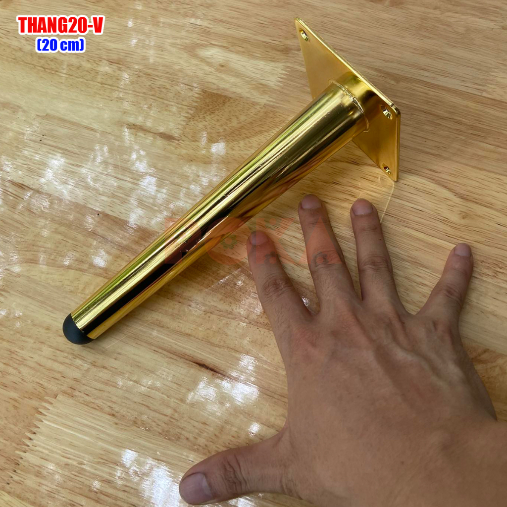 Chân ghế sofa kệ tủ côn tròn 10cm 15cm 20cm màu vàng