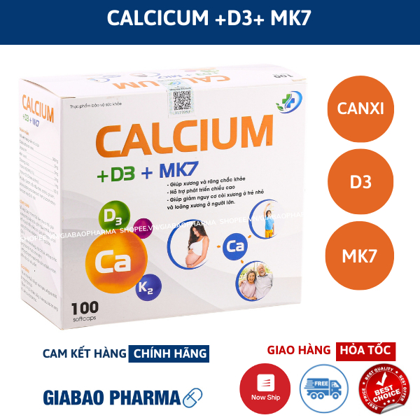 Calcium D3 MK7 bổ sung canxi cho bà bầu, bổ sung canxi và vitamin D3