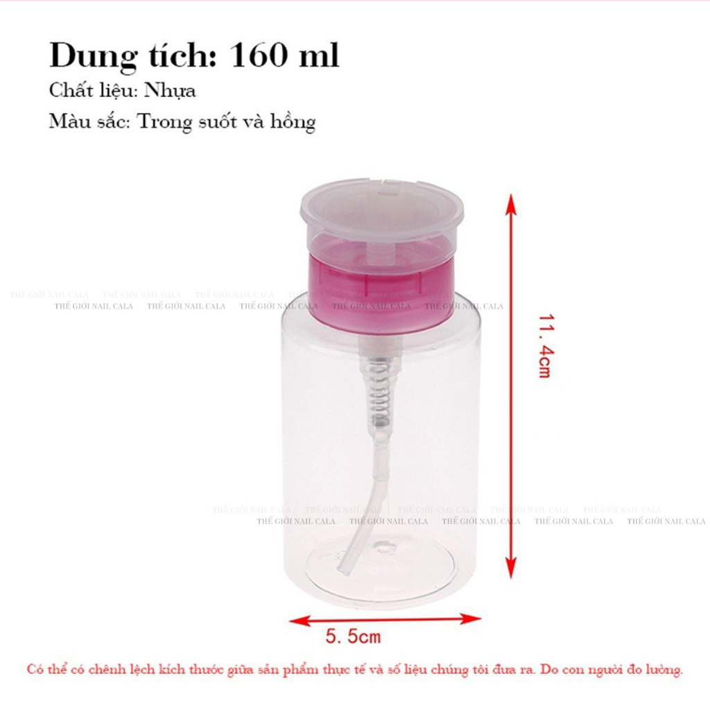 Lọ đựng axeton  làm nail - Lọ OPI, hình trái tim, kitty, hoa hồng, basic- 160ml 200ml 250ml - An toàn bền đẹp