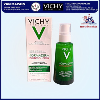 Kem dưỡng dạng gel sữa vichy dành cho da mụn với tác động kép normaderm phytosolution double-correction daily care 50ml