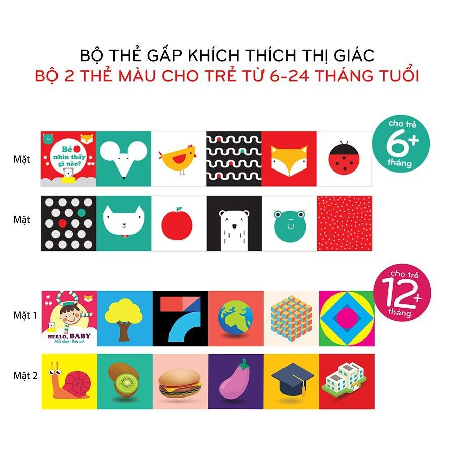 Bộ thẻ GẤP KÍCH THÍCH THỊ GIÁC CHO BÉ