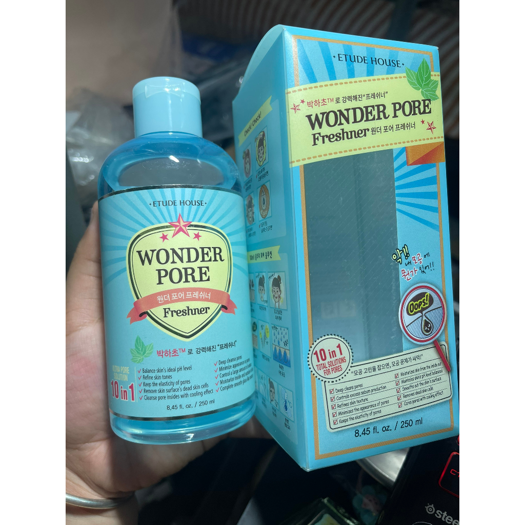 [GỐC 420K DATE 12.2024] Nước Hoa Hồng Chức Năng Kiềm Dầu Etude House Wonder Pore Freshner 250ml [THANH LÝ]