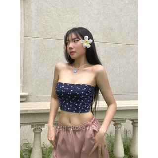 Áo ống hoa nhí croptop ôm body Rosa