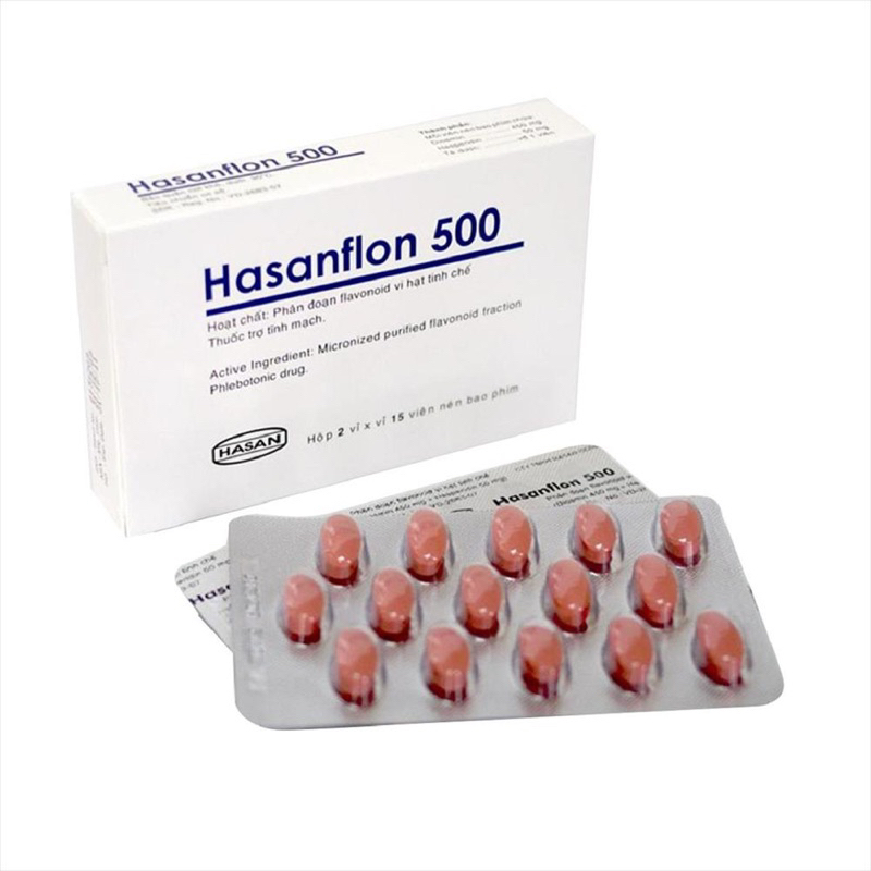 Hỗ trợ giãn tĩnh mạch. Hasanflon 500mg. H30 viên