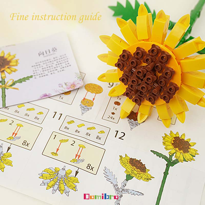 Mô Hình Lego Hoa Bông Hoa hướng dương Đồ Chơi Lắp Ráp DIY Sáng tạo Hoa Đáng Yêu
