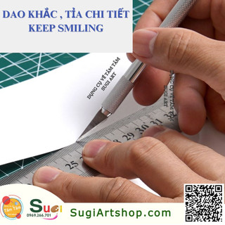 Dao khắc , tỉa chi tiết kèm 5 lưỡi  Keep Smiling Dao khắc trổ kĩ thuật, chạm tỉa gỗ, giấy, [ Sugi art shop]