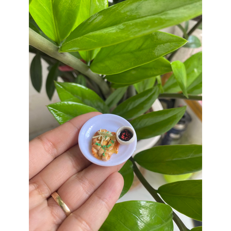 mô hình dĩa bột chiên mini bằng đất sét