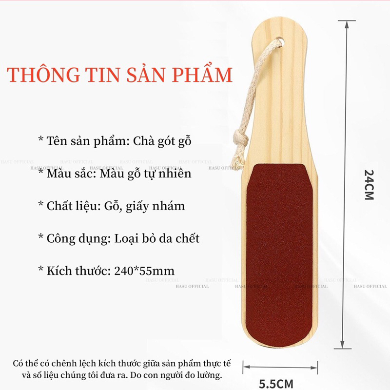 Chà gót gỗ - chà nhám mịn - sần - tẩy tế bào da