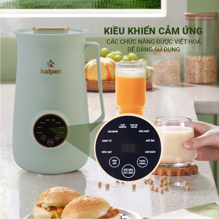 Máy làm sữa hạt mini Máy xay nấu sữa hạt đa năng KALPEN H1, H2 công suất 750w dung tích 600ml model 2023 bảo hành 2 năm