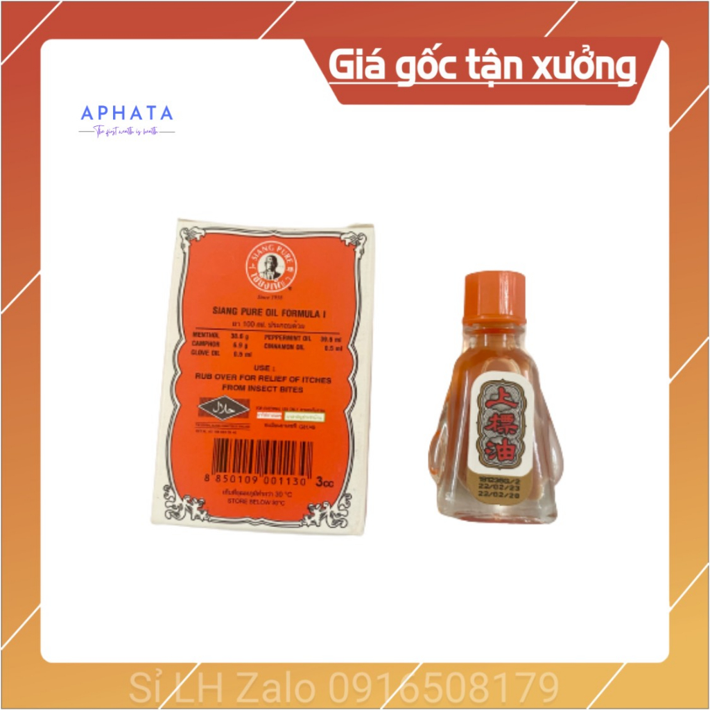 Dầu Gió Thái Lan chính hãng hiệu ông già Siang Pure Oil 3cc và 7cc