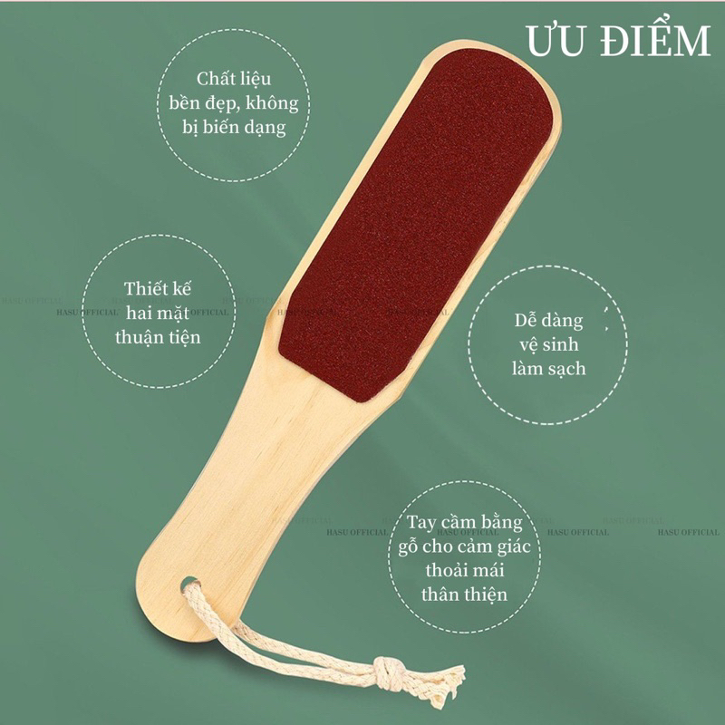 Chà gót gỗ - chà nhám mịn - sần - tẩy tế bào da