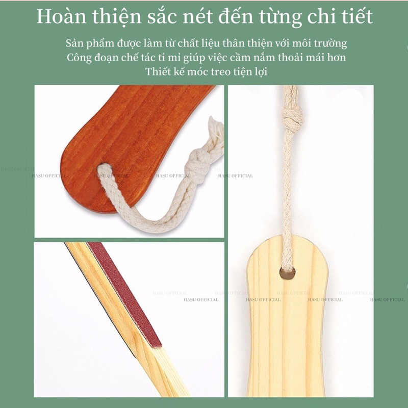 Chà gót gỗ - chà nhám mịn - sần - tẩy tế bào da