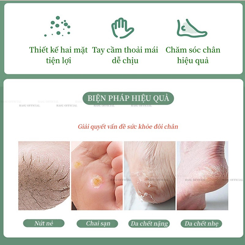 Chà gót gỗ - chà nhám mịn - sần - tẩy tế bào da