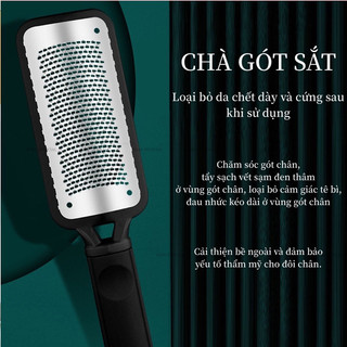 (SALE GIA SOC) Chà gót sắt (30) - cây chà gót chân - Chà da chân bằng inox cán đen , lưới chà lỗ nhỏ , tay cầm chắc chắn