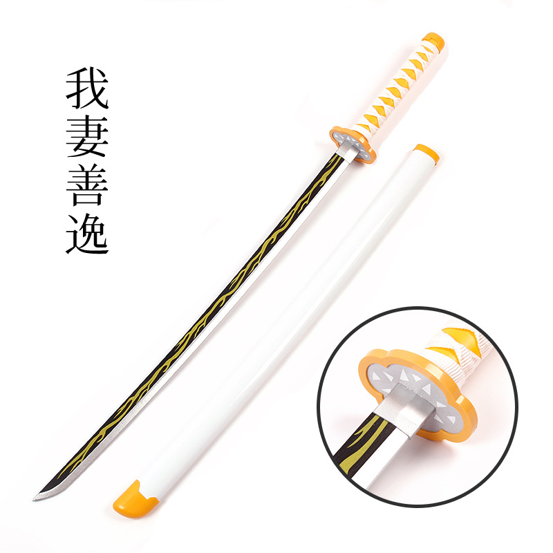 Zenitsu Đạo cụ cosplay Kimetsu No Yaiba 104CM 41inch Đạo cụ Cosplay Mô hình kiếm quà tặng cho bé Tanjiro Zenitsu rengoku1
