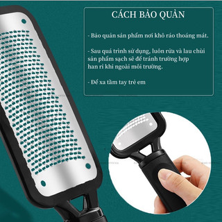 (SALE GIA SOC) Chà gót sắt (30) - cây chà gót chân - Chà da chân bằng inox cán đen , lưới chà lỗ nhỏ , tay cầm chắc chắn