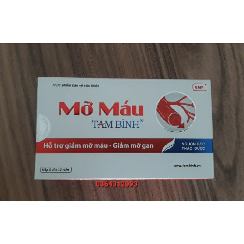 Mỡ Máu Tâm Bình hộp 60 viên