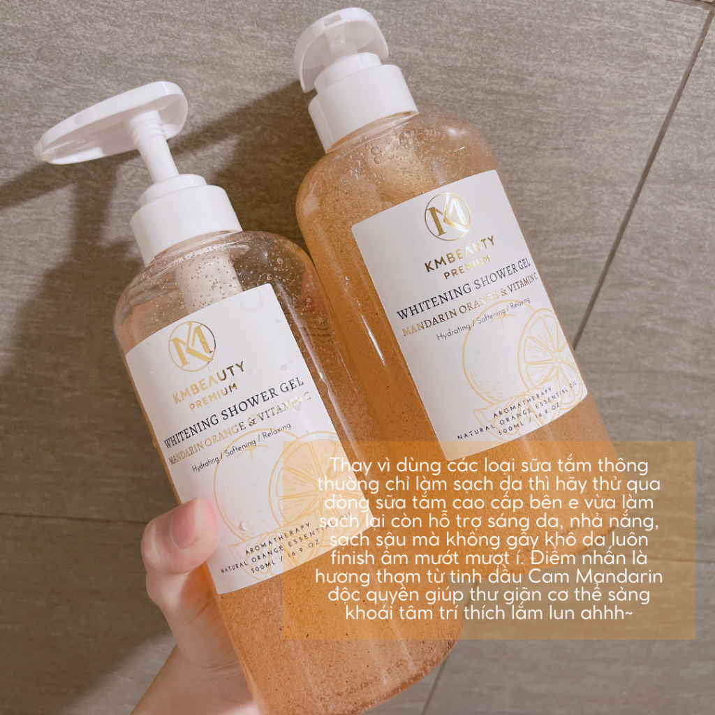 500ml / Sữa tắm trắng da Vitamin C + Cam Mandarin