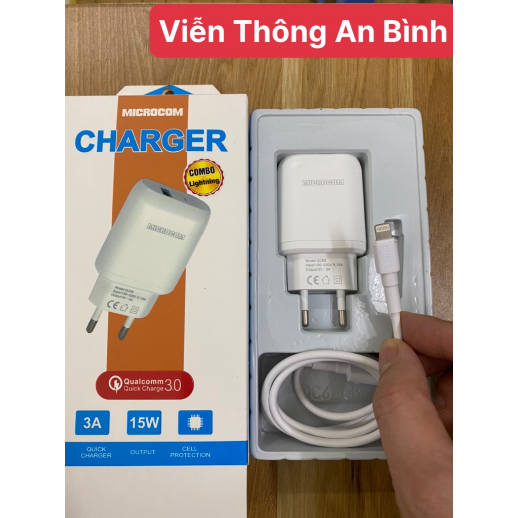 Bộ sạc nhanh iP 15W QC6S Microcom