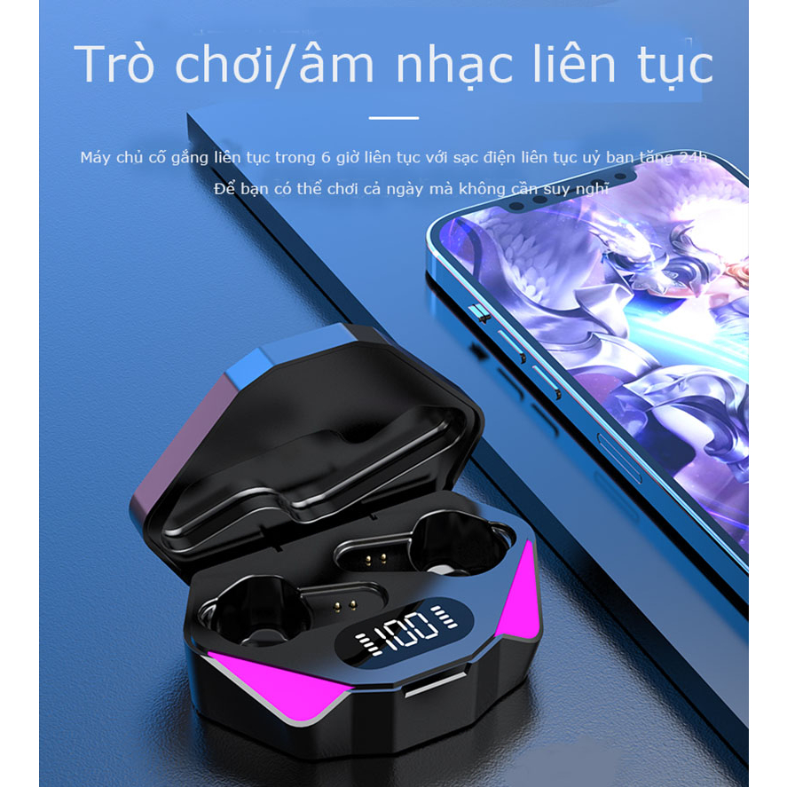 X15 Tai nghe Bluetooth không dây mới không lag, thoải mái khi đeo, âm thanh rõ ràng và tươi sáng