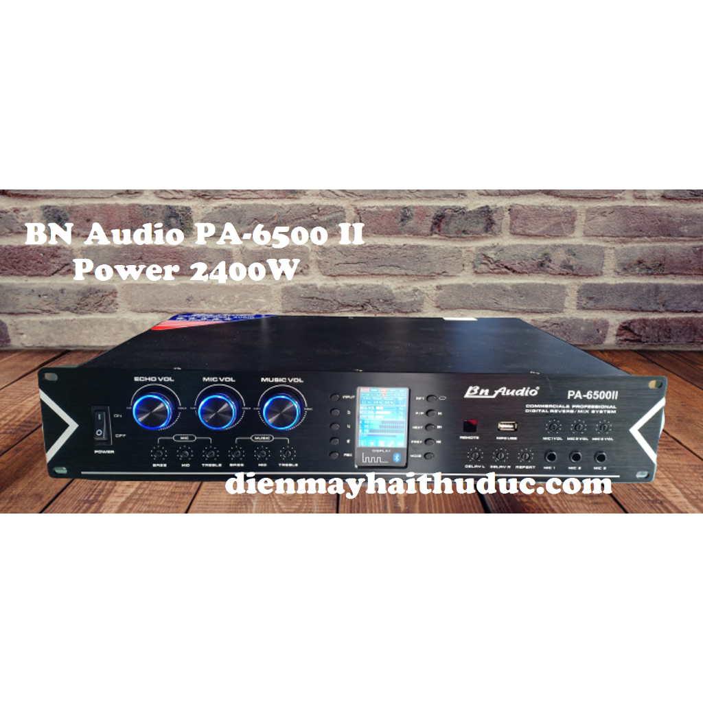 ĐẨY LIỀN VANG BN AUDIO PA - 6500 II (8 Ohm đạt đến 1600W, 4 Ohm đạt đến 2400W)