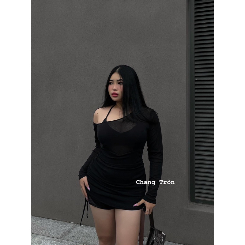 | Chang Tròn | 𝐋𝐀𝐑𝐀 𝐃𝐑𝐄𝐒𝐒 body lệch vai + Bra Bigsize + Hình Thật