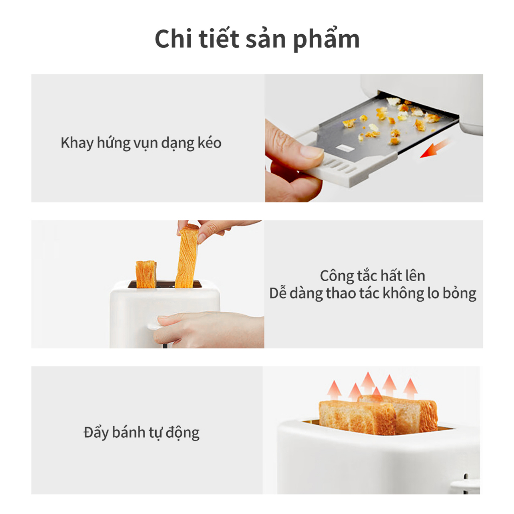 Máy nướng bánh mì SIMPLUS DRSH006 800W làm bánh kẹp sandwich đa năng cho gia đình