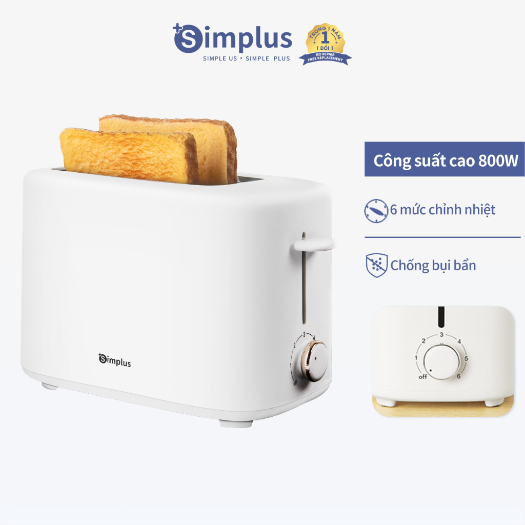 Máy nướng bánh mì SIMPLUS DRSH006 800W làm bánh kẹp sandwich đa năng cho gia đình