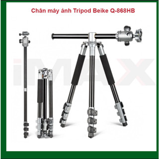 CHÂN MÁY ẢNH BEIKE Q868HB- chân có thanh ngang  + GÁ KẸP ĐIỆN THOẠI