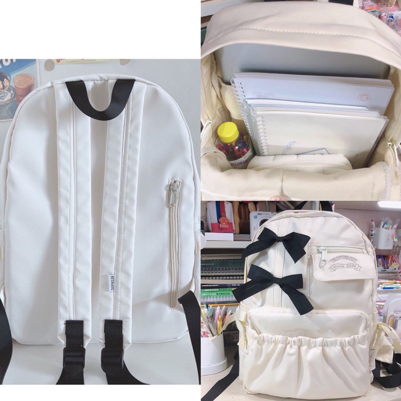 Balo Đi Học Đính Nơ Dễ Thương Phong Cách Hàn Quốc Cho Nữ M031