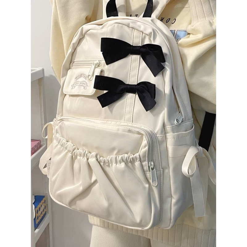 Balo Đi Học Đính Nơ Dễ Thương Phong Cách Hàn Quốc Cho Nữ M031