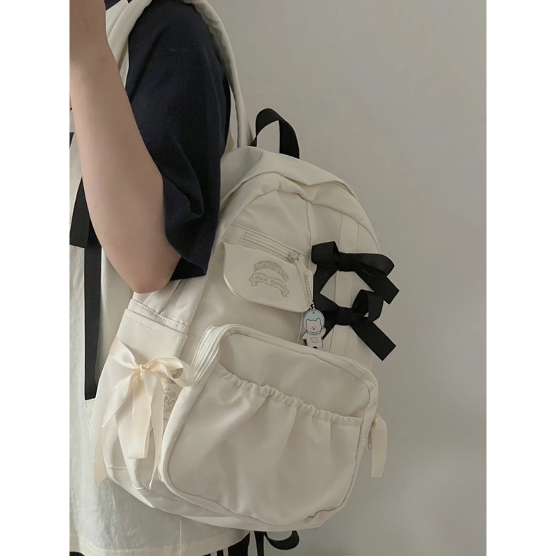 Balo Đi Học Đính Nơ Dễ Thương Phong Cách Hàn Quốc Cho Nữ M031
