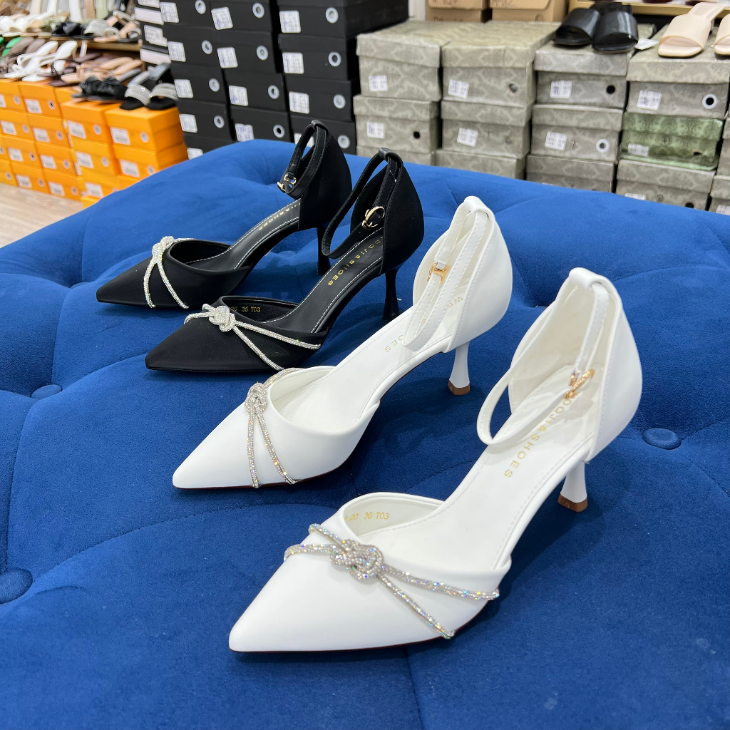 Giày cao gót bít mũi gót nhọn cao 5p hàng QC cao cấp fulbox 6388-20 - HACHI SHOES