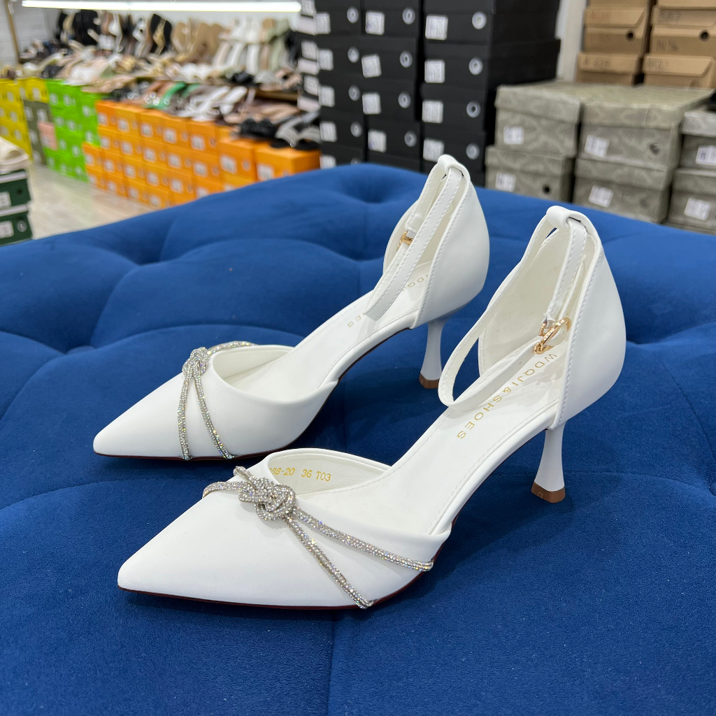 Giày cao gót bít mũi gót nhọn cao 5p hàng QC cao cấp fulbox 6388-20 - HACHI SHOES