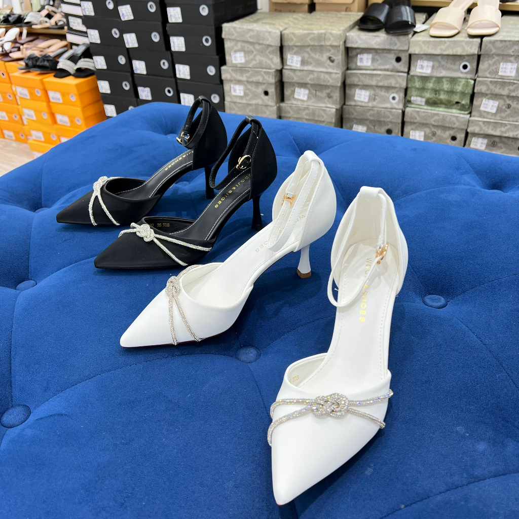 Giày cao gót bít mũi gót nhọn cao 5p hàng QC cao cấp fulbox 6388-20 - HACHI SHOES