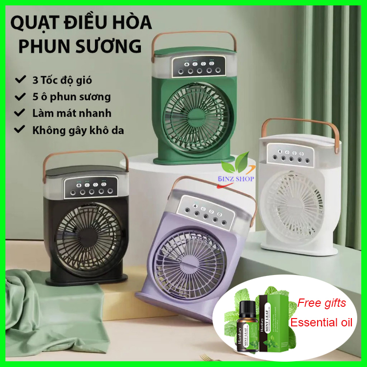 Quạt Tích Điện Điều Hòa Hơi Nước, Quạt Điều Hòa Phun Sương Mini Cao Cấp Nhiều Chế Độ, Làm Mát Cực Nhanh