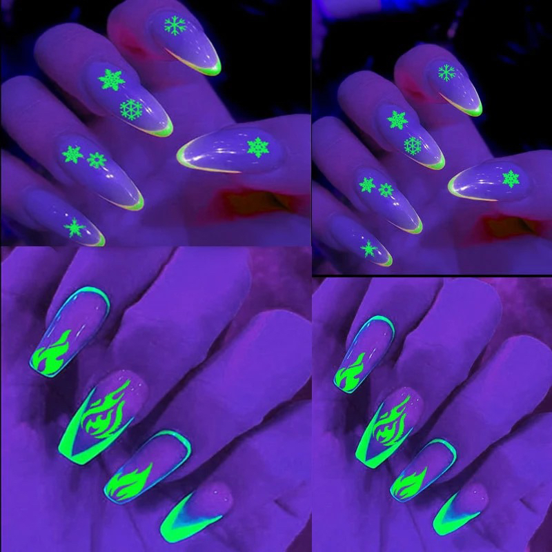 Sticker dán móng tay nail DẠ QUANG phát sáng trong bóng tối