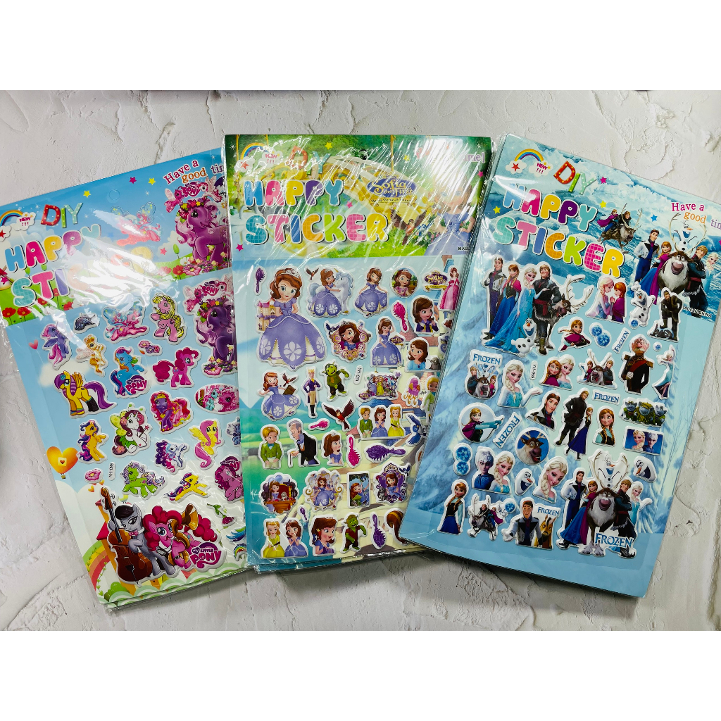 STICKER HÌNH DÁN NỔI 3D NHIỀU MẪU HOẠT HÌNH DỄ THƯƠNG CHO BÉ LOẠI LỚN A4