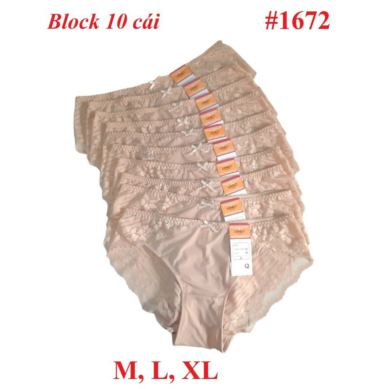 MS: Q1672 Quần LÓT LOVELY PHỐI REN HÔNG &MÔNG