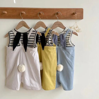 Set quần yếm tai thỏ cho bé