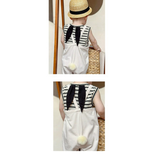 Set quần yếm tai thỏ cho bé