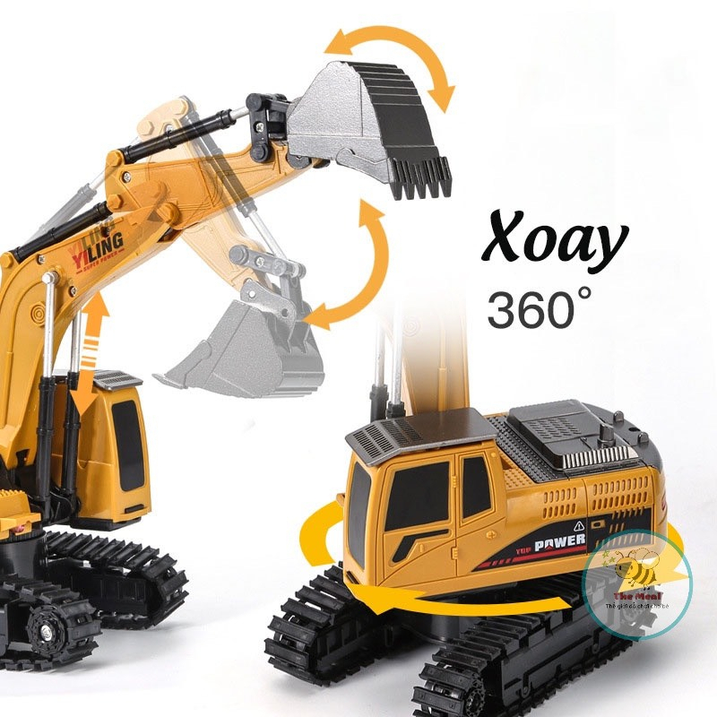 Xe cẩu múc điều khiển từ xa Gầu SẮT pin SẠC 6 kênh, Đồ Chơi Xe Cẩu , Máy Xúc bánh Xích,đồ chơi thông minh cho bé