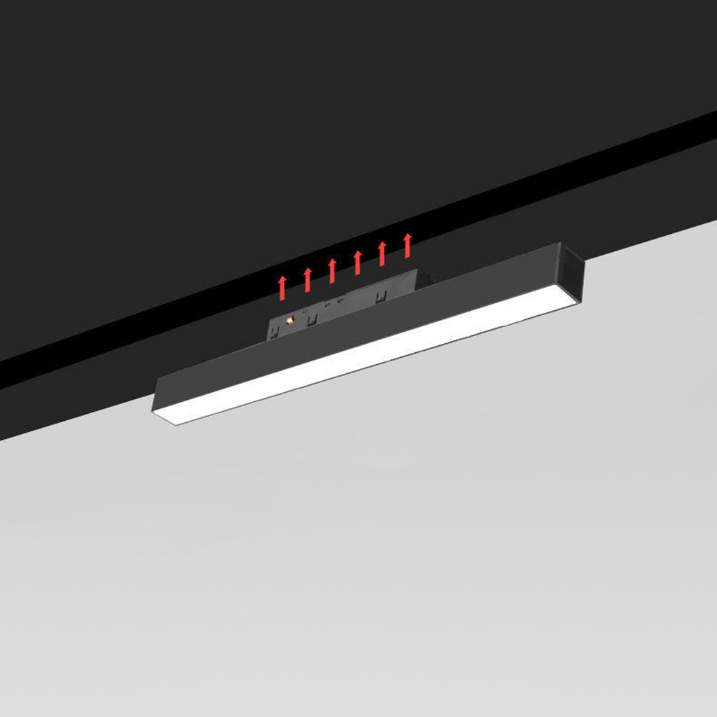 Thanh Ray Đèn Nam Châm Âm Trần Chất Liệu Nhôm Đúc Nguyên Chất Bề Mặt Sơn Tĩnh Điện Màu Đen Cây Dài 1 Mét 2 Mét